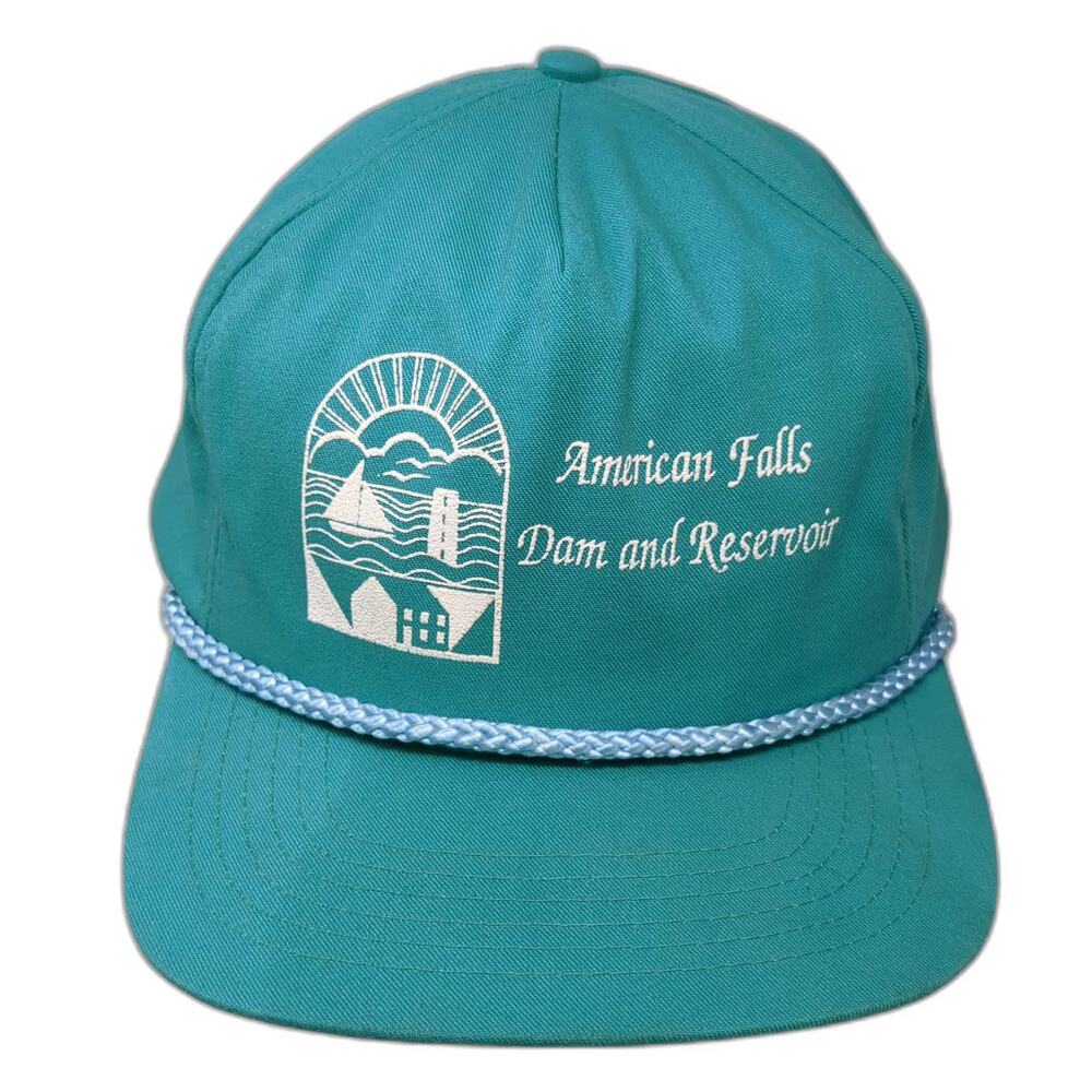 Trucker Blue Rope American Falls Dam Reservoir Graphic Outdoor Hat Vintage